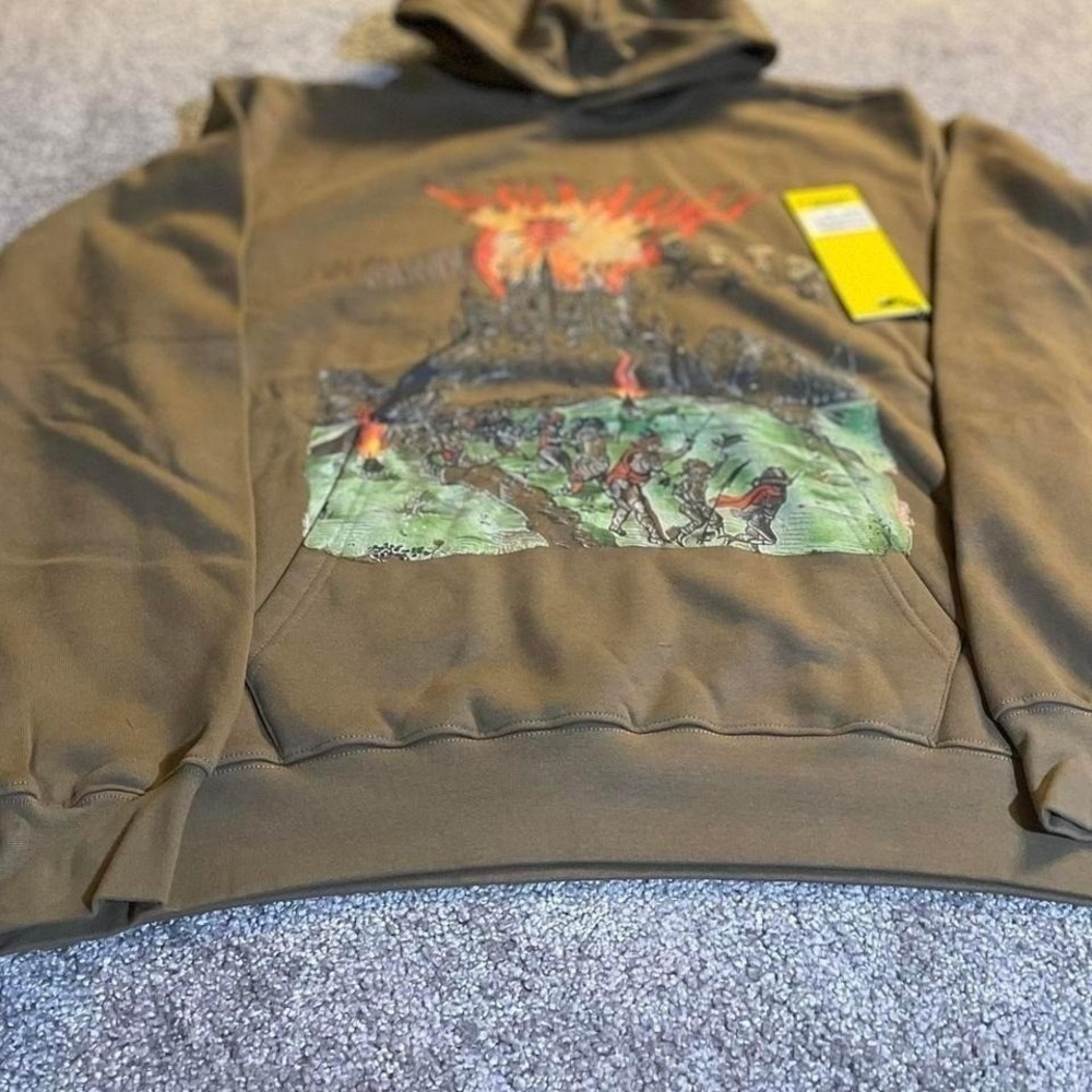 FTP‎ x Gifted Fin Du Monde Hoodie Brown Mens Size Medium Graphic Streetwear NEW